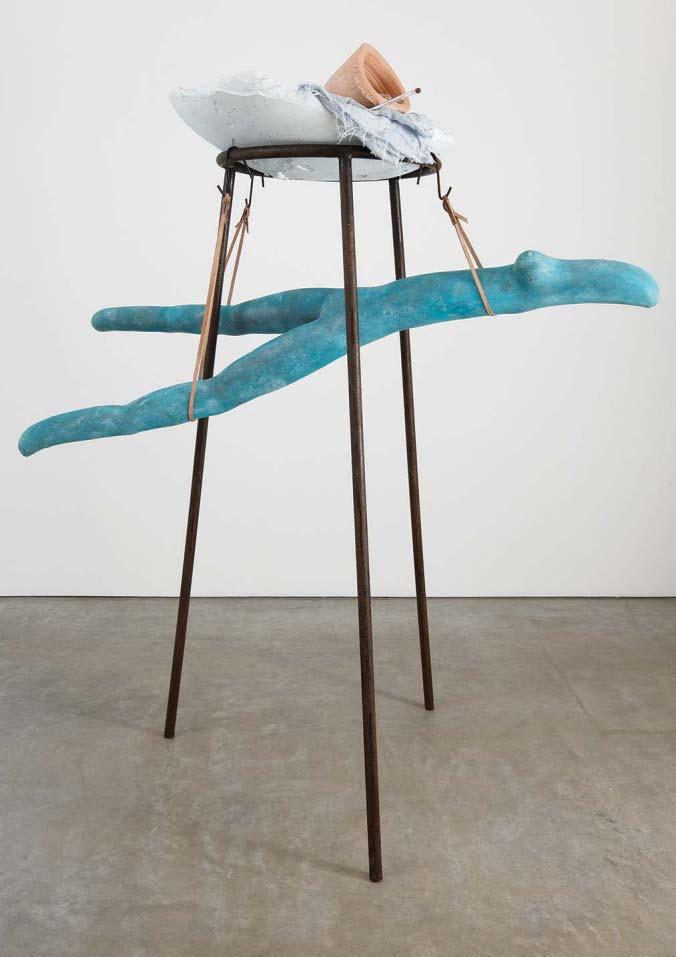 TUNGA, COURTESY THE ARTIST AND LUHRING AUGUSTINE, NY A, Tunga, One Three, 2014. Iron, steel, New Art Archaeology The Quarry bronze, ceramics, leather, and linen, 210 x 100 x 190 cm.