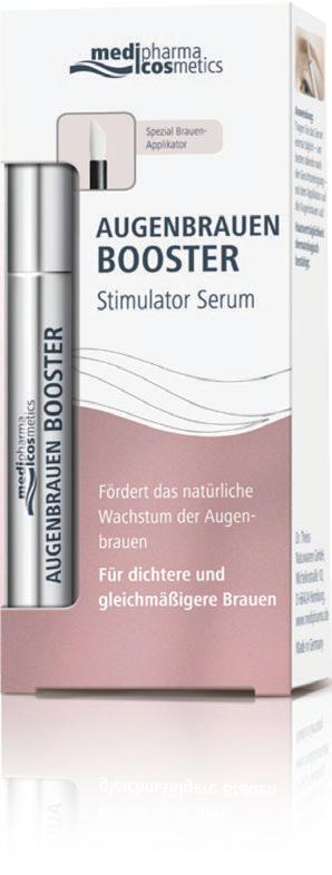 PRESS RELEASE Now available in pharmacies EYEBROW BOOSTER for perfect, striking brows Thicker, more even brows in a matter of weeks With the new medipharma cosmetics EYEBROW BOOSTER Stimulator Serum