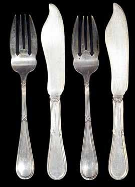 A large collection of Sterling flatware by Starr and Marcus New York 1865-1877, comprising knives, forks,
