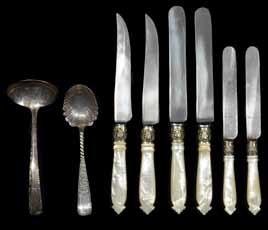 A collection of Sterling silver fish knives and forks by Theodore B.