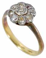 weight of items approx. 18.9 gm 250-350 312. A delicate contemporary diamond daisy cluster ring of good quality, the centre stone approx. 0.25 ct.