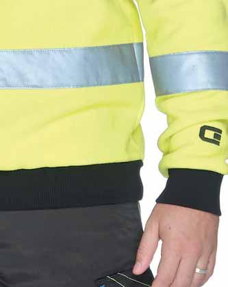 C163 Hi-vis sweatshirt Fluorescent class crewneck sweatshirt. Set in sleeves and dropped shoulders. Reflective tapes on the body. Stylish topstitching on the front neck.