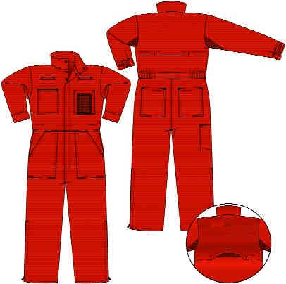 MEN S COVERALL Unlined Deluxe Vented Coverall - Tunnel Collar Mesh Gas Monitor Pocket / 16 Zipper leg opening / HI-VIS FR Way Zipper Closure (YKK/Nomex Tape) under front flap with concealed snaps 18