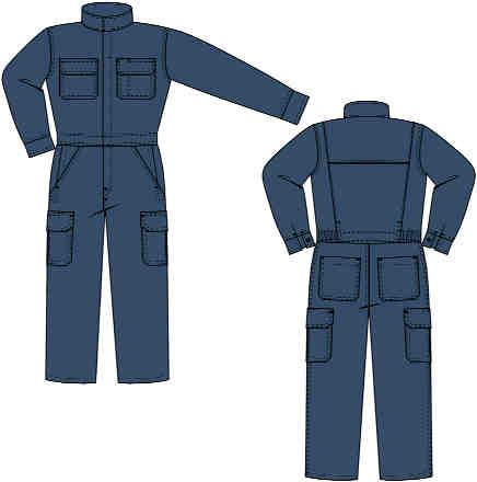 MEN S COVERALL Unlined Deluxe Vented Breathable Coverall FR Zipper Closure (YKK/Nomex Tape) under front flap with concealed snaps closures High Tenacity FR Nomex Sewing Thread Tunnel Collar close