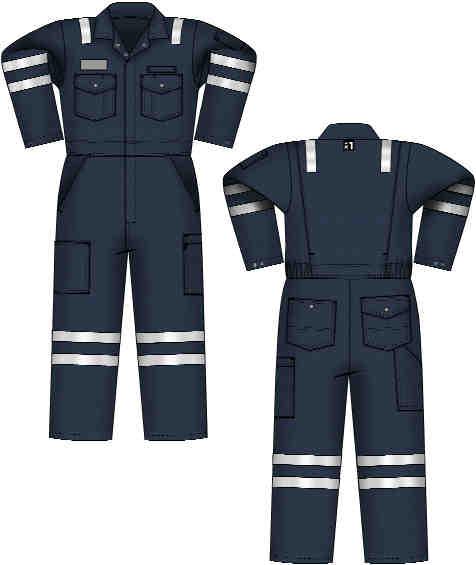 MEN S COVERALL Unlined Petroleum Coverall HI-VIS FR Way Zipper Closure (YKK/Nomex Tape) under front flap with with concealed snaps High Tenacity FR Nomex Sewing Thread front chest pockets with flaps