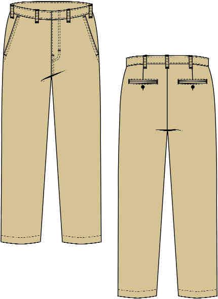 MEN S PANT Casual Work Pant Regular Rise Solid brass zipper (YKK/Nomex Tape) Concealed hook and bar closure at waist High Tenacity FR Nomex Sewing Thread Two front deep quarter-top pockets Back darts