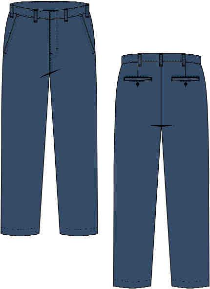 MEN S PANT Casual Work Pant Relaxed Rise Solid brass zipper (YKK/Nomex Tape) Concealed hook and bar closure at waist High Tenacity FR Nomex Sewing Thread Two front deep quarter-top pockets Back darts
