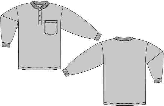 7 ASTM F1506 : CSA Z46-08 & NFPA 70E orange Henley Shirt Three-button placket close the neckline Rib-knit collar and cuffs Side-seamed construction minimizes twisting Left