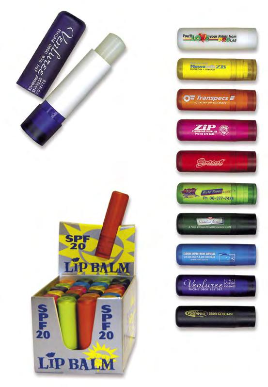 Frosted White Frosted Yellow Lip Balm pleasant vanilla flavour sun protection factor 20 high quality product fantastic colours great printing options hundreds of exposures for