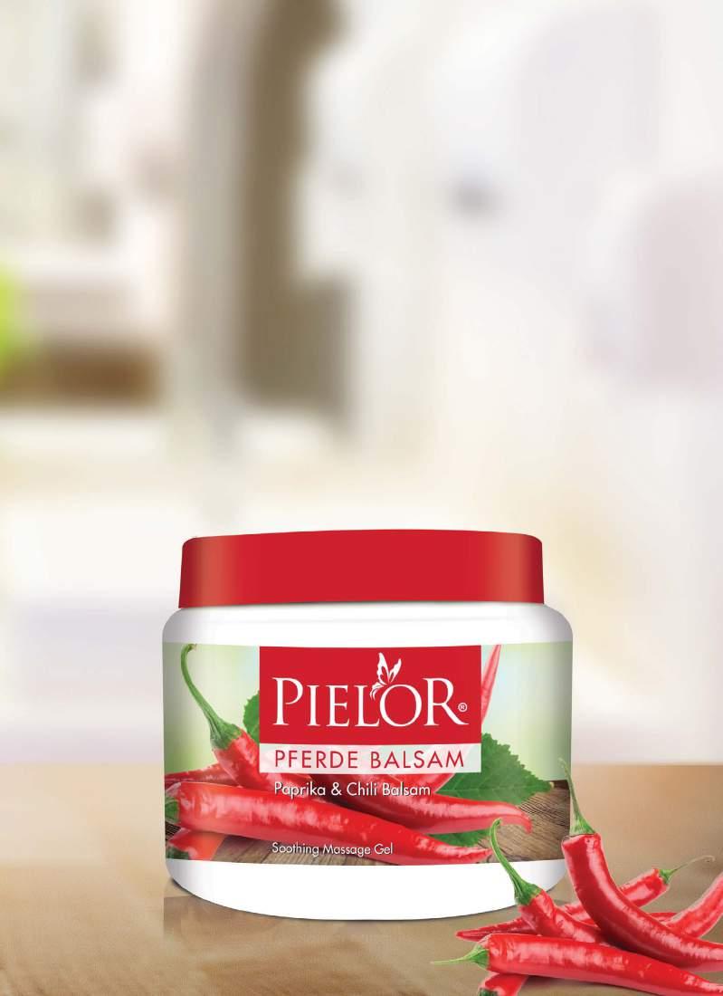PIELOR BALSAM 49 PFERDE BALSAM HORSE CHESTNUT PFERDE BALSAM PAPRIKA & CHILLI Helps you to relax and soften