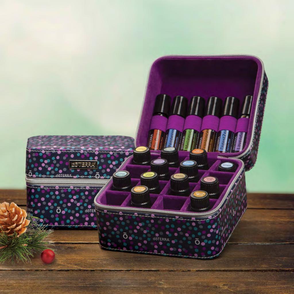 Polka Dot Storage Case Created with versatility in mind, this case holds your most needed oils in a beautiful and fun printed storage case.