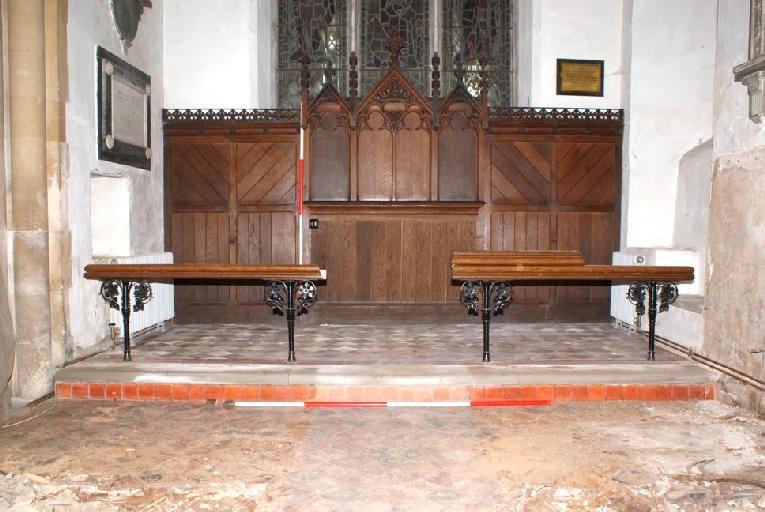 Photographs of the chancel were taken prior to the setting back of the 2 nd chancel step east of