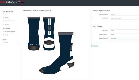 11 Take a look at our Custom Sock Builder. You can access it by going to www. sockbuilder.com. Sign in and build your choice of our 4 custom sock programs.
