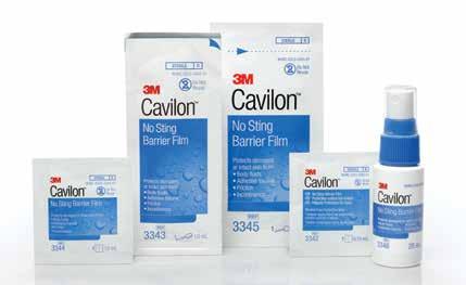 Clean and dry the skin to remove soil and/or residue from medical grade adhesive remover, moisturizer or lotion. 3. Apply 3M Cavilon No Sting Barrier Film to protect at-risk skin. 4.