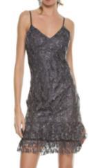 SB 754 Sequined Lace Dress GREY NUDE SB 749 WOMEN DRESS Shell: 100%