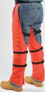 CHAIN SAW PROTECTION 6 ProChaps Series Four sizes of Prolar lined chaps to protect legs from life threatening injury Professional chain sawyers wear ProChaps because they protect their legs like no
