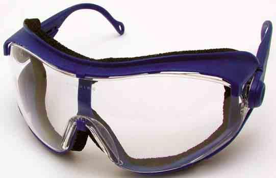 Large peripheral viewing area. One piece 2mm anti-mist, scratch resistant clear lens with an extra wide elastic headband.