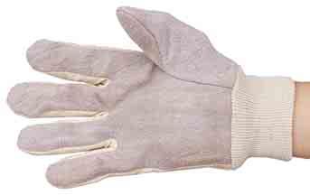 961 HAND PROTECTION Cotton Backed Leather Gloves Index finger protection Leather palms, heavy gauge