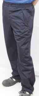 1/ 3 length leg zips allow these trousers to be put on/removed whilst wearing boots. Elasticated waistband with belt loops. Zip fly with double press-stud fasteners. : navy.