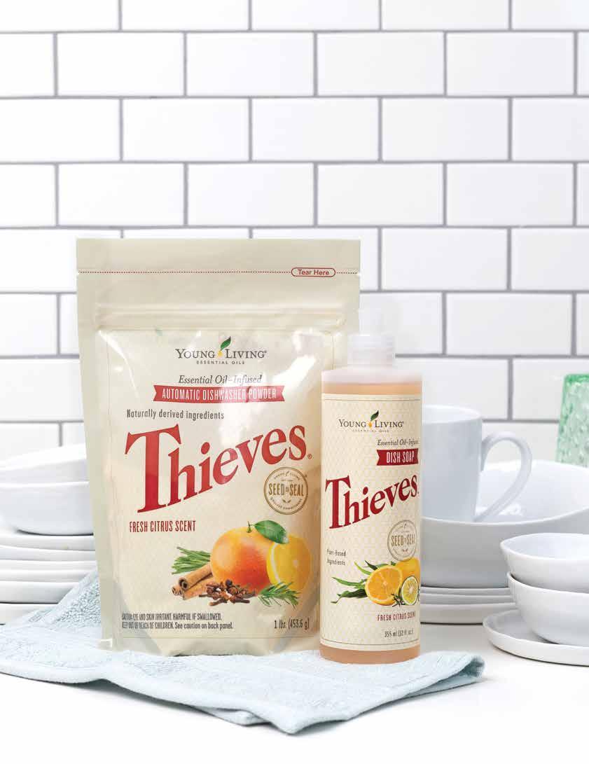 THIEVES AUTOMATIC DISHWASHER POWDER With the power of Young Living s Thieves, Lemongrass, and Orange essential
