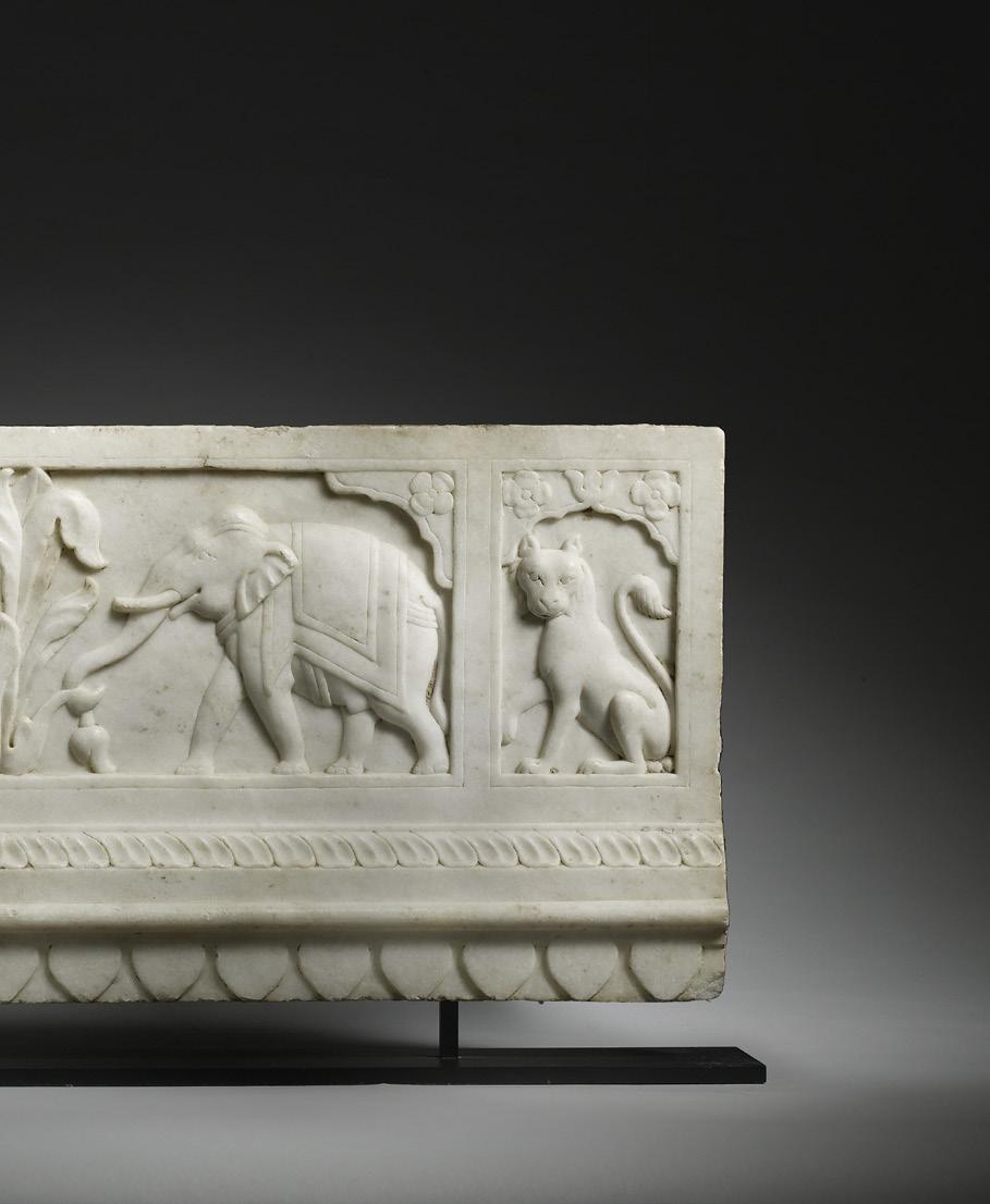 5 Marble elephant frieze Northern India, 17th