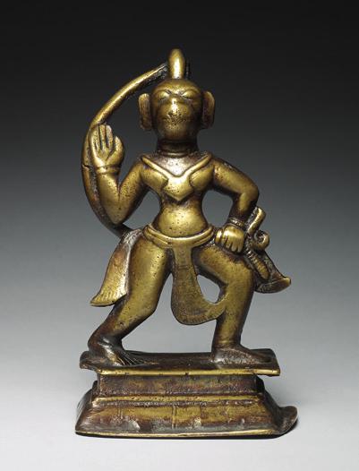 11 Standing bronze Hanuman Maharashtra/Karnataka, India, 17th 18th century Height: 15.5 cm (6 in) Width: 9.