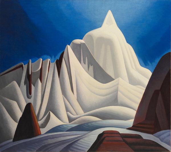 Mountains in Snow: Rocky Mountain Paintings VII by Canadian artist Lawren Harris.