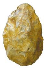 An Early Palaeolithic handaxe (KENT-9BDC62) from Ryarsh, Kent (126.14 x 78.62 x 33.62mm) A Middle Palaeolithic flake (NMGW-5939E4) from near South Gower, Swansea (68.6 x 40.7 x 14.