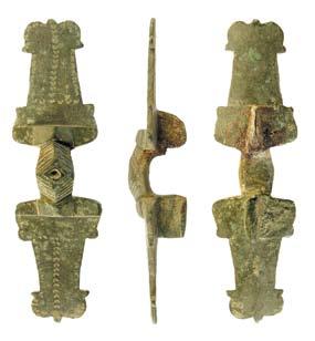 to the fifth or sixth centuries. The brooch has since been studied by Mark Redknap (National Museums Wales). The brooch is incomplete, missing one terminal and the pin.