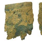 Two fragments of a late seventh-century florid cruciform brooch (WAW-0AB8D3) from near Rugby, Warwickshire (80.19 x 43.78 x 21.04mm & 34.77 x 32.