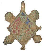 6mm) A thirteenth- or fourteenth-century heraldic horseharness mount from Scawby, North Lincolnshire A complete cast copper-alloy horse-harness pendant suspension mount (NLM-E07A05) was found by John
