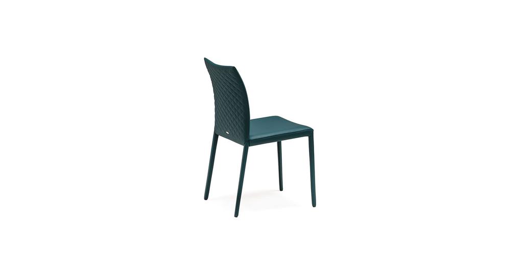 Product description Upholstered chair with steel frame and covered in synthetic leather,