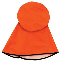 RAINWEAR NON-REVERSIBLE RAINCOAT WITH HOOD 100% Polyester PU-coated waterproof orange fabric Seam