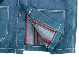DENIM JACKET WITH BLANKET LINING 13 3/4 ounce denim car coat hip length with blanket lining Acrylic/Polyester