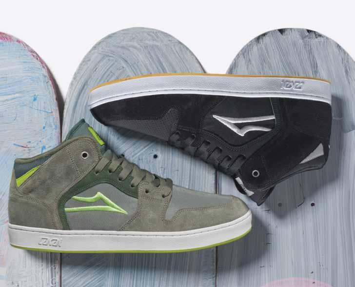 DURABLE SUEDE AND CANVAS UPPER 5. PERFORMANCE TESTED AND APPROVED BY THE LAKAI TEAM 1. Lightweight performance engineered XLK sole construction 2.