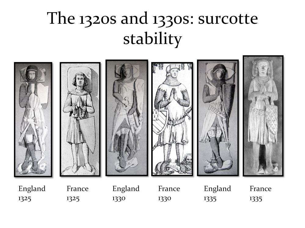 Not much changed, fashion-wise, as political intrigue heightened leading up to the exhaustively long and bloody disagreement between the French and the English, known as the Hundred Years War.