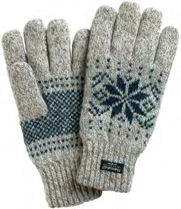 NATURAL 45360 Jacquard ragg wool, snowflake design, with a C40 Thinsulate lining.