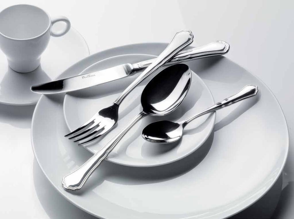 SETTECENTO Code 205000 mm 3,0 02 table fork 20,1 03 table knife 22,7 04 dessert spoon 17,1 05 dessert fork 17,1 06 dessert knife 20,2 07 tea spoon