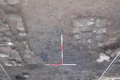 3.5.7 Excavation of the wall rubble (126) to the west of the hearth associated with the wall stub (125) produced eleven dateable medieval pottery sherds from between the 13 th - 15 th centuries,