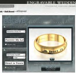 Our engraver represents the most advanced web-based wedding band engraving functionality today.