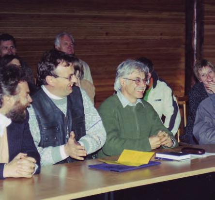 With colleagues at a conference