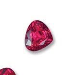 78 carats; and two single red spinels: a 17.15-carat marquise-cut spinel and 11.67-carat heart-shaped spinel.