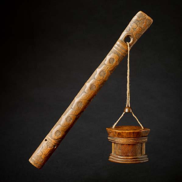 1850-1860 Wood pipe holder and