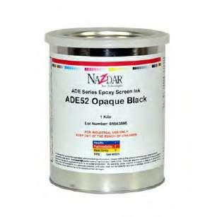 NAZDAR ADE Series Epoxy Screen Ink (2 Part) ADE inks are formulated with highquality epoxy resins for excellent adhesion to a wide range of hardtoprint substrates.