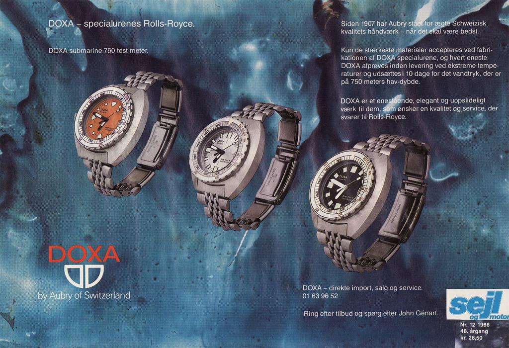 DOXA The Aubry Period From a Former Distributor Whenever I finished the 40 th Anniversary Edition of the Doxa book, I still had a few pieces of information that I could have added but in order to get
