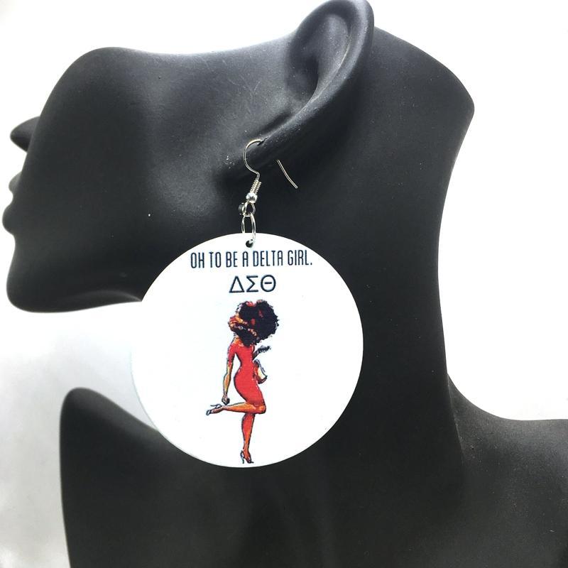 Oh to be a Delta Girl wooden earrings Price: 5 Earring Type: Drop Earrings Item Type: Earrings Brand Name: Natural tree Style:
