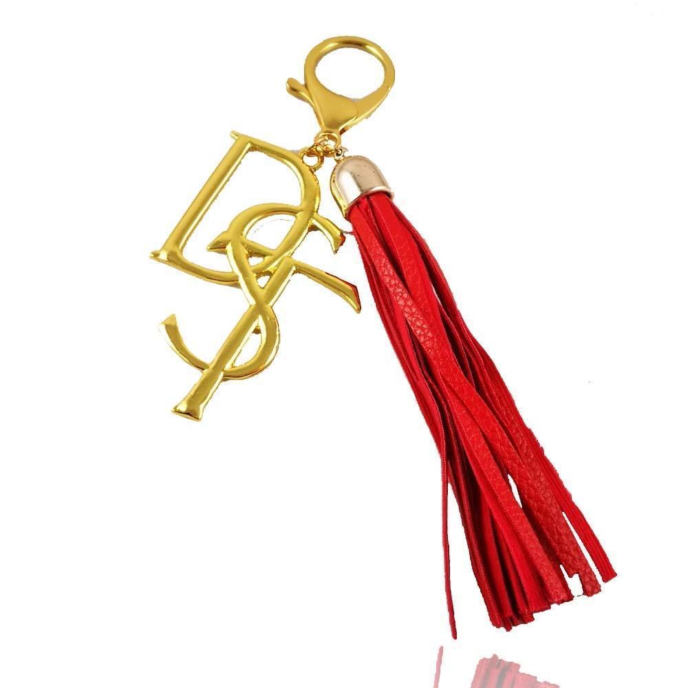 DST Red Long Leather Tassel Keychain Price: $15.