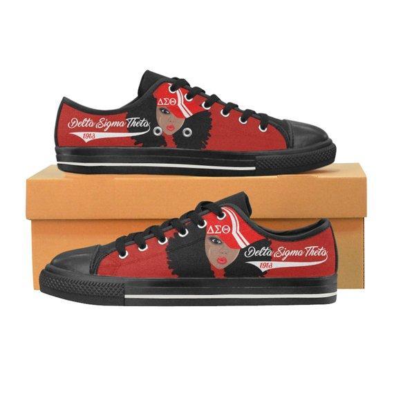 DST Girl Low Top Sneakers - black Price: 68 Delta Sigma Theta Girl Women's Low Top Canvas Sneakers. High quality rubber out-sole, tough enough to withstand daily wear and tear.