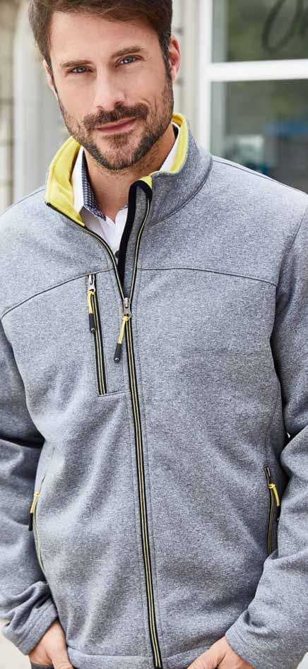 #ALLTIMEHERO The ideal promotion jacket in clear design with colour accents, two-layer softshell and fleece inside: A feel-good and feel-warm factor is guaranteed.