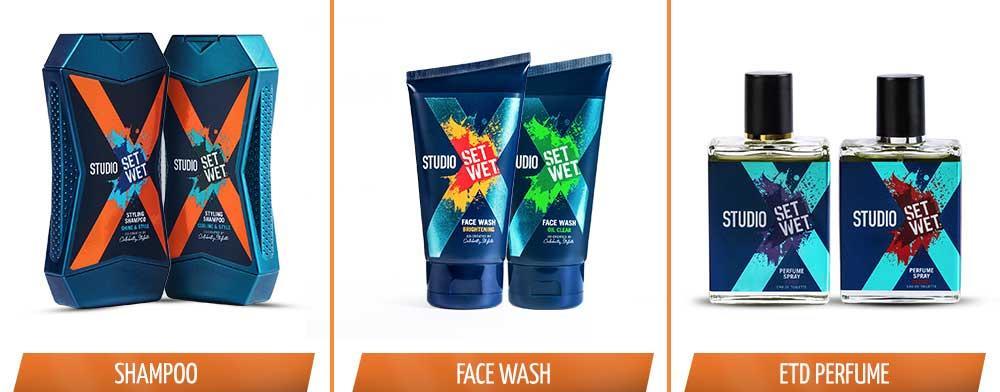 range of products including shampoos, body wash, face wash, hair